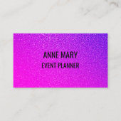 Pink Purple Glitter Event Wedding Planner Girly 名刺 (正面)
