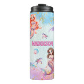 Pink Purple Glitter Mermaids Add Name タンブラー (正面)