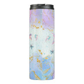 Pink Purple Glitter Mermaids Add Name タンブラー (裏面)