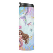 Pink Purple Glitter Mermaids Add Name タンブラー (回転右)