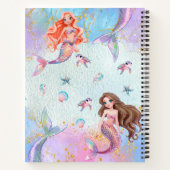 Pink Purple Glitter Mermaids Add Name ノートブック (裏面)