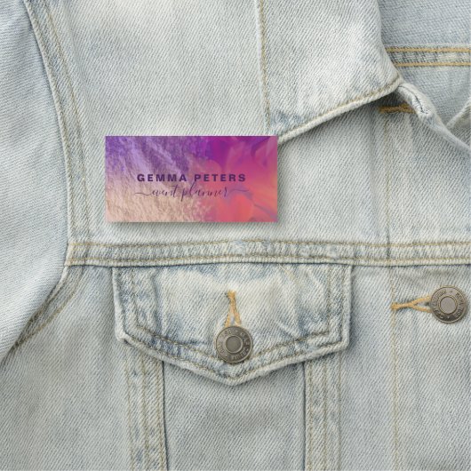 Pink Purple Gold Foil Glitter Calligraphy Script  名札 (インサイチュ)