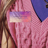 Pink Purple Gold Foil Glitter Calligraphy Script  名札