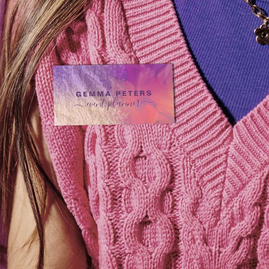 Pink Purple Gold Foil Glitter Calligraphy Script  名札