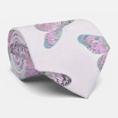 Pink Purple Green Butterfly Painting ネクタイ (ロール)