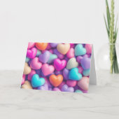 Pink Purple Hearts Valentine`s Day Card  カード (正面)