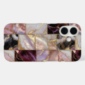 Pink Purple Marble Tile Phone Case Gold Mosaic iPh Case-Mate iPhoneケース (裏面 (横))