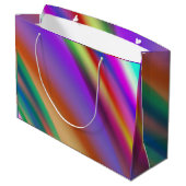 Pink Purple multicolored abstract pattern editable ラージペーパーバッグ (裏面アングル)