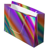 Pink Purple multicolored abstract pattern editable ラージペーパーバッグ (正面アングル)