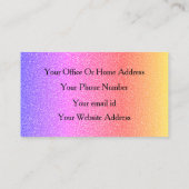 Pink Purple Ombre Glitter Hair Salon Hairdresser 名刺 (裏面)