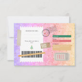 Pink Purple Pattern Christmas Ticket Gift Voucher (正面)