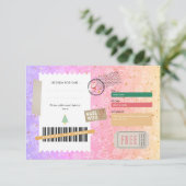 Pink Purple Pattern Christmas Ticket Gift Voucher (スタンド正面)