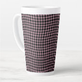 Pink Purple Plaid Checker Seamless Pattern カフェラテマグ (左アングル)
