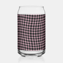Pink Purple Plaid Checker Seamless Pattern ガラス缶