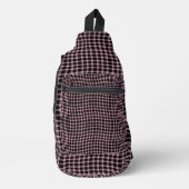 Pink Purple Plaid Checker Seamless Pattern スリングバッグ (正面)