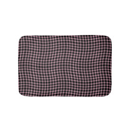 Pink Purple Plaid Checker Seamless Pattern バスマット