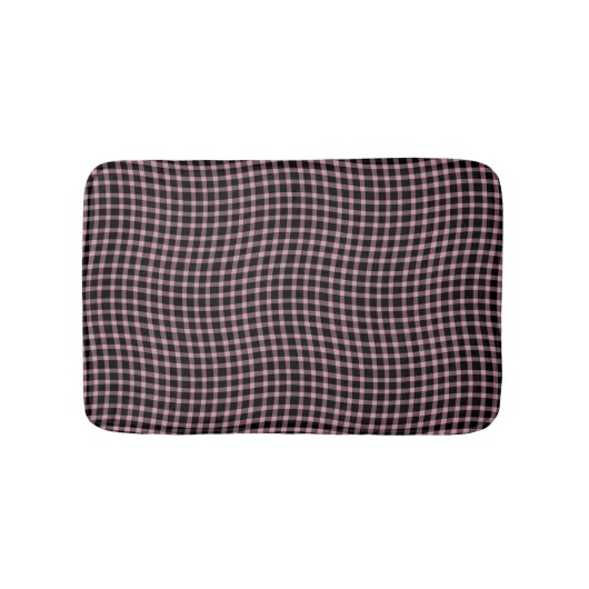 Pink Purple Plaid Checker Seamless Pattern バスマット (正面)