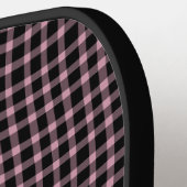 Pink Purple Plaid Checker Seamless Pattern ピックルボールラケット (左詳細)