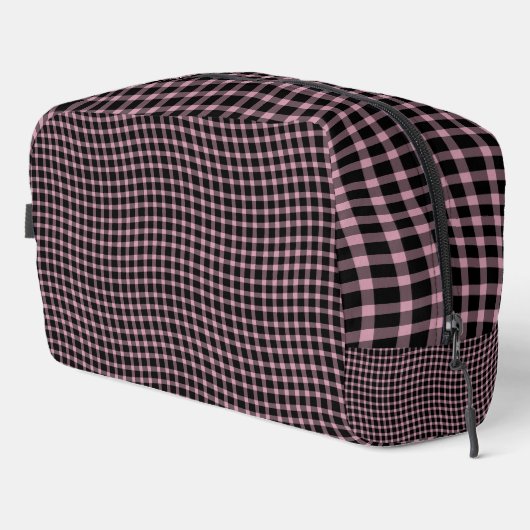 Pink Purple Plaid Checker Seamless Pattern Toiletr ドップキット (右コーナー)