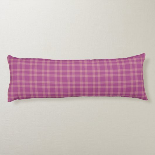 Pink Purple Plaid Pattern ボディピロー (裏面)