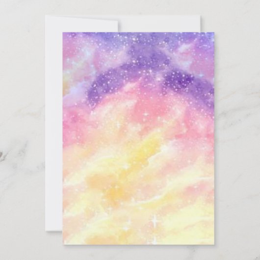 Pink Purple Planet Space First Trip Around the Sun 招待状 (裏面)