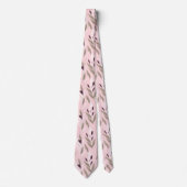 Pink purple red retro flower pattern ネクタイ (正面)