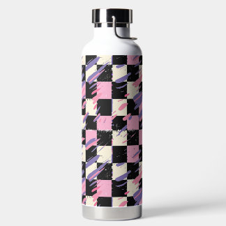 Pink & Purple Retro Checkered Bottle or Tumbler ウォーターボトル