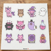 Pink & Purple Spooky Creatures Magic Stickers シール