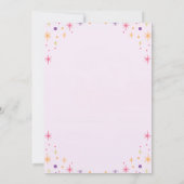 Pink Purple Teddy Bear 1st Birthday Invitation 招待状 (裏面)