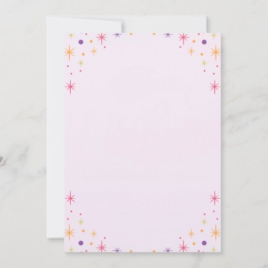 Pink Purple Teddy Bear 1st Birthday Invitation 招待状 (裏面)