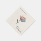 Pink Purple Tulip Elegant Floral Wedding  スタンダードカクテルナプキン (角)