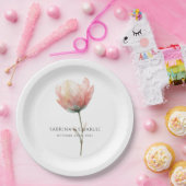 Pink Purple Tulip Elegant Floral Wedding  ペーパープレート (パーティー)