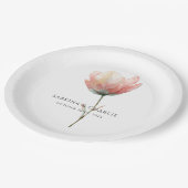 Pink Purple Tulip Elegant Floral Wedding  ペーパープレート (アングル)