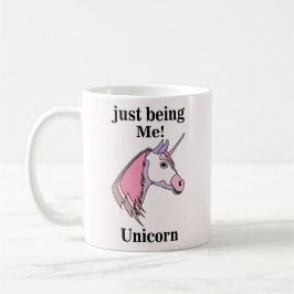 Pink Purple Unicorn Head コーヒーマグカップ