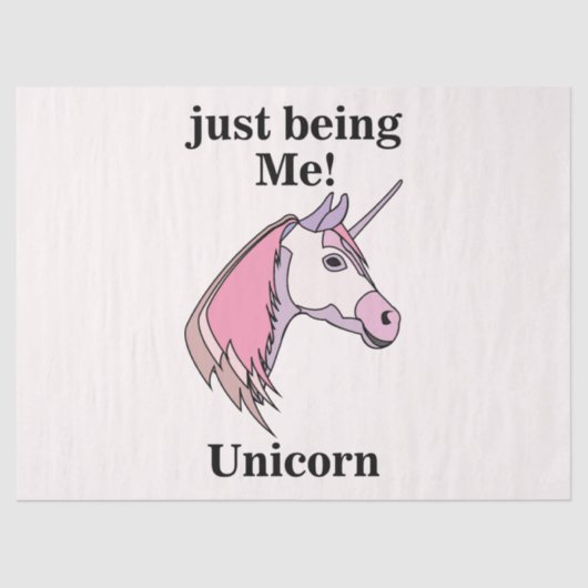 Pink Purple Unicorn Head 薄葉紙 (正面)