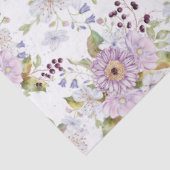 Pink Purple Watercolor Wildflowers Monogram 薄葉紙 (詳細)