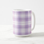 PINK PURPLE WHITE EASTER PLAID PATTERN コーヒーマグカップ (正面右)