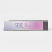 Pink Purple White Minimalist Aesthetic Gradient デスクネームプレート (正面)