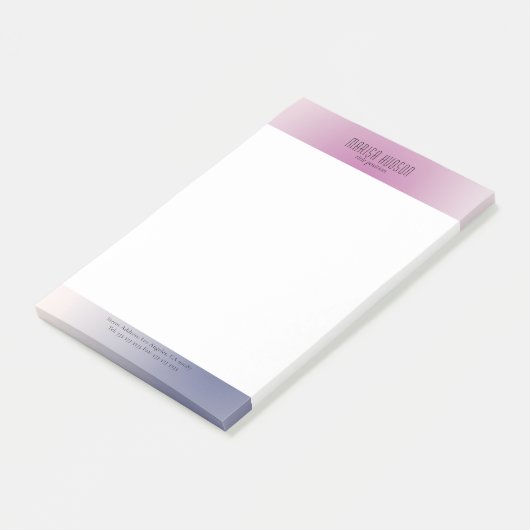 Pink Purple White Minimalist Aesthetic Gradient ポストイット (アングル)