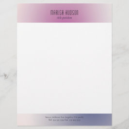 Pink Purple White Minimalist Aesthetic Gradient レターヘッド