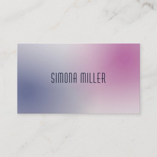 Pink Purple White Minimalist Aesthetic Gradient 名刺 (正面)