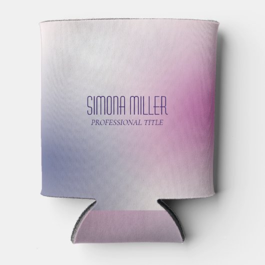 Pink Purple White Minimalist Aesthetic Gradient 缶クーラー (正面)