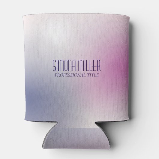 Pink Purple White Minimalist Aesthetic Gradient 缶クーラー (裏面)