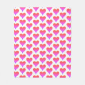 Pink Purple White Ombre Hearts Pattern フリースブランケット (正面)