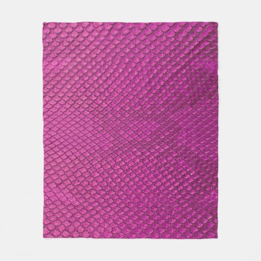 Pink Python:スネークスキンテクスチャ。 フリースブランケット (正面)