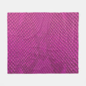 Pink Python:スネークスキンテクスチャ。 フリースブランケット (正面(横))