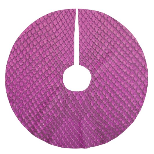 Pink Python:スネークスキンテクスチャ。 ブラッシュドポリエステルツリースカート (正面)