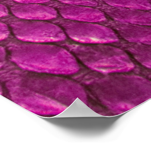 Pink Python：スネークスキンテクスチャ。 ポスター (角)