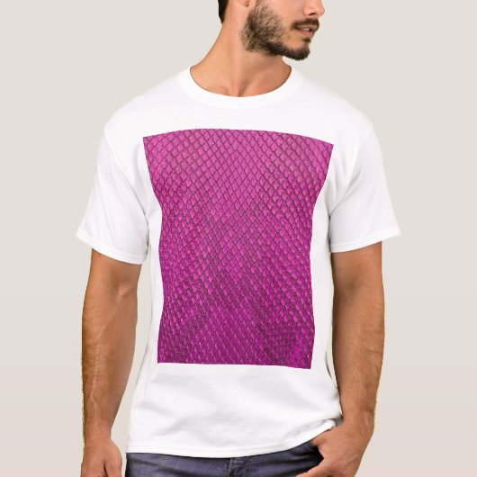 Pink Python:スネークスキンテクスチャ。 Tシャツ (正面)