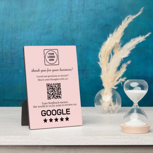 Pink QR Code | Google Business Rating Display フォトプラーク (側面)